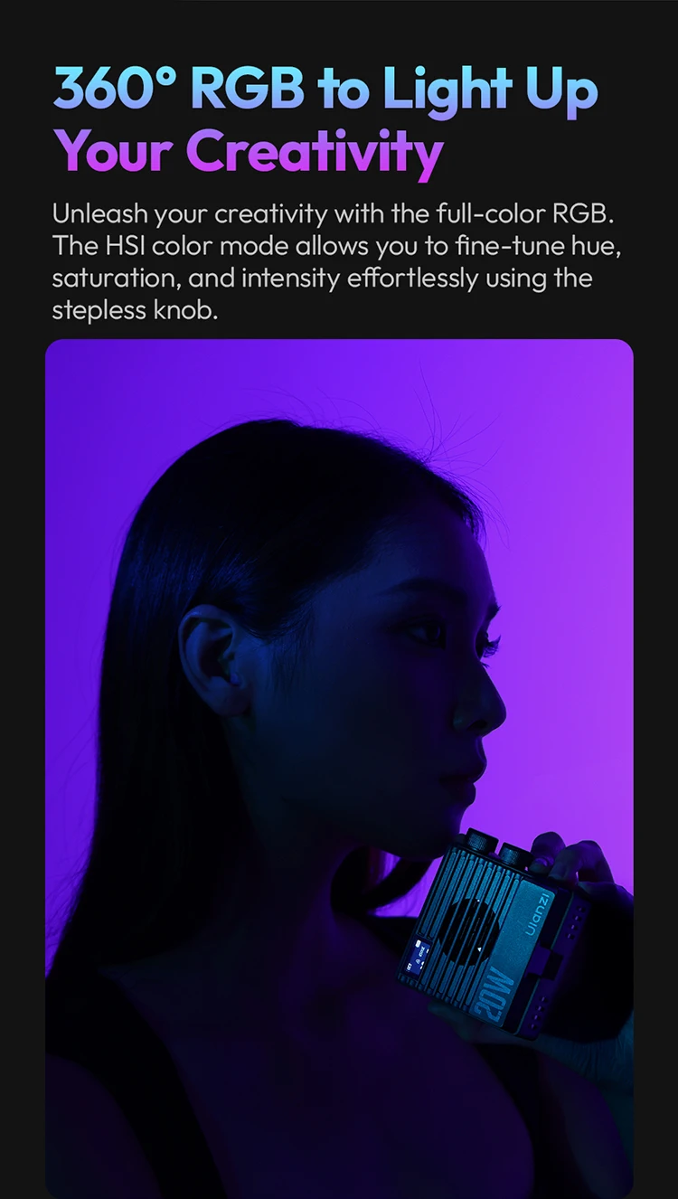 Ulanzi LE20 20W RGB Pocket Light-Des4