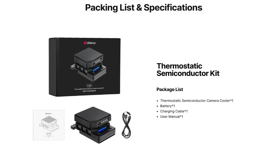 Ulanzi CU01 Thermostatic Semiconductor Camera Cooler Kit-Des12