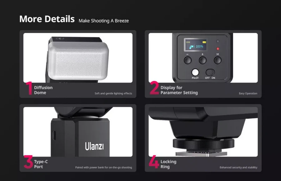 Ulanzi F32 Camera Flash Universal Hot shoe mount-Des7