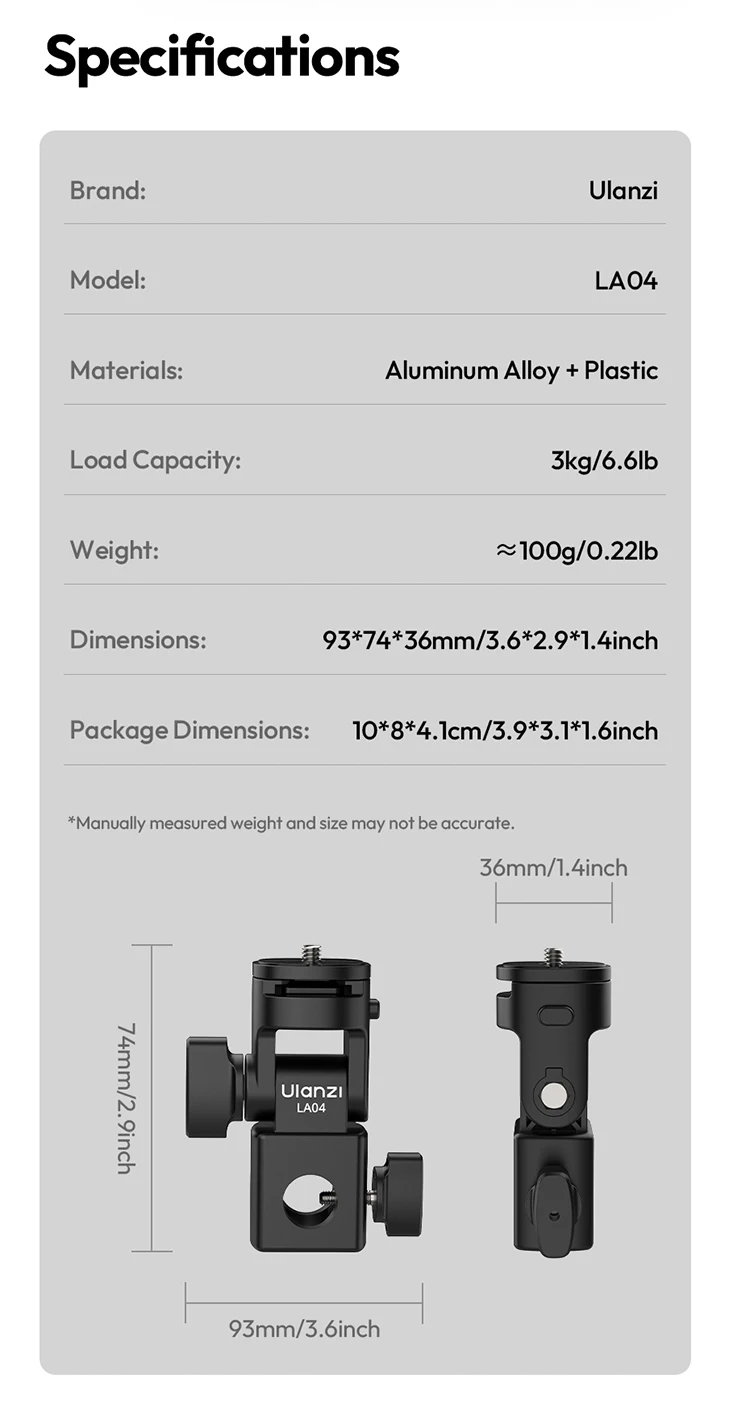 Ulanzi LA04 Light Stand Adapter-Des10