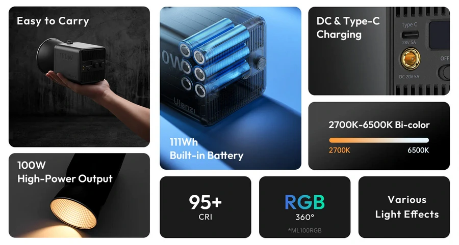 Ulanzi ML100Bi 100W LED Video Light-Des2