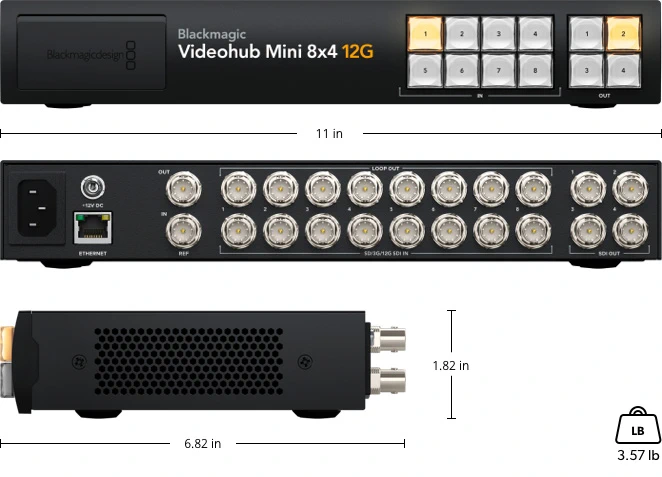 Blackmagic Videohub Mini 8x2 12G-Des4
