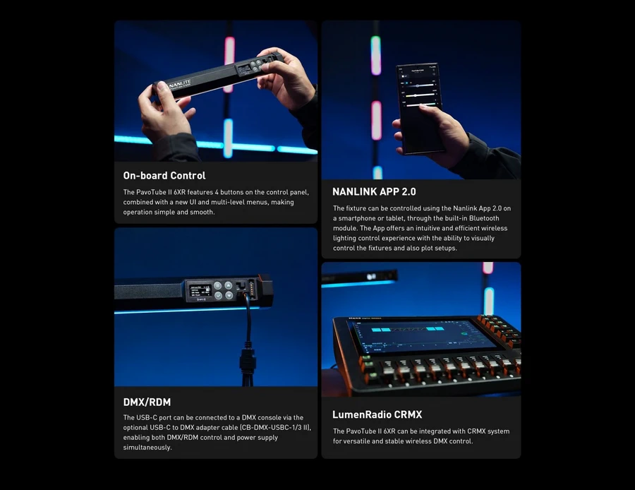 Nanlite PavoTube II 6XR LED RGBWW Pixel Tube Light-Des13
