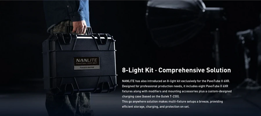 Nanlite PavoTube II 6XR LED RGBWW Pixel Tube Light-Des19