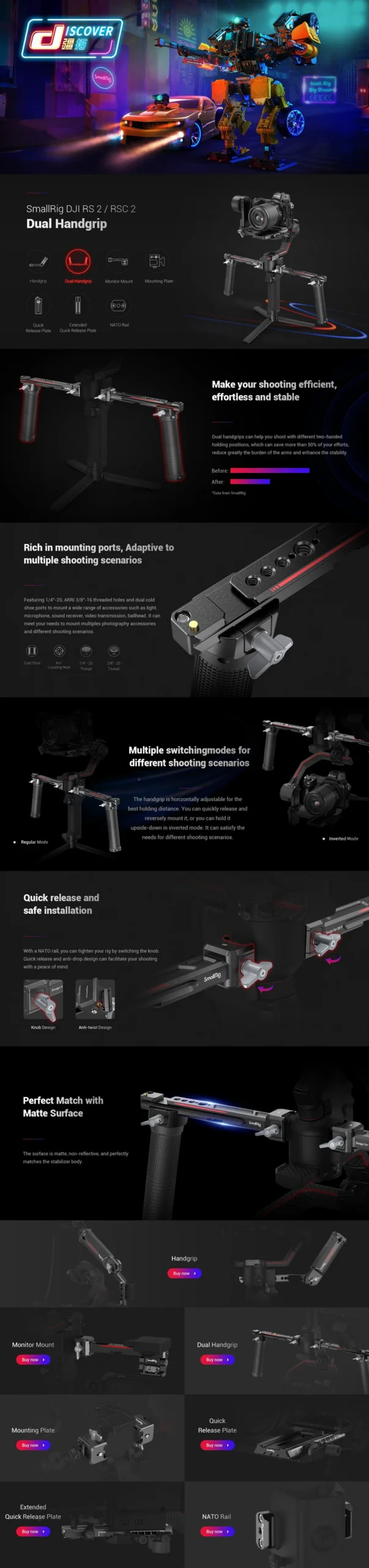 SmallRig 3027 Dual Handgrip-Des1